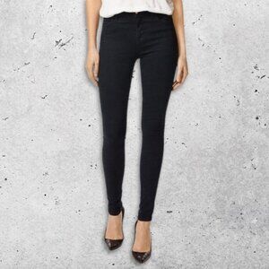 J.Brand Skinny Jeans‎ Mid Rise Five Pocket Stretch Fabric Sleek Black Women's 28